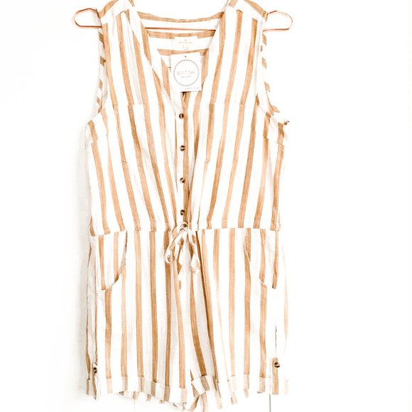 NWOT thread & supply striped romper w/pockets - Picture 3 of 12